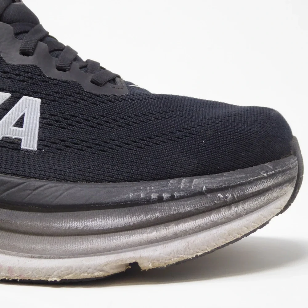 Hoka Mens Bondi 8 Running Shoes Black White 1123202 9.5D